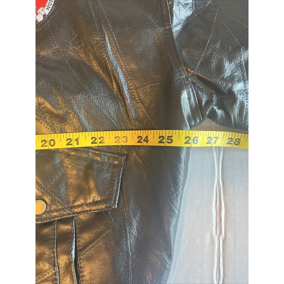 Vintage Napoline Leather Outfitters Genuine Leather Jacket NRA Patch Men Sz XL - Picture 11 of 14